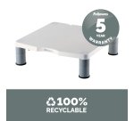 Fellowes Computer Monitor Stand with 3 Height Adjustments - Standard Monitor Riser with Cable Management - Ergonomic Adjustable Monitor Stand for Computers - Max Weight 27KG/Max Size 21" - Platinum