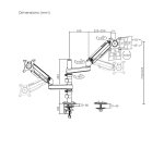 AISENS Soporte de Mesa Eco Contrapeso Giratorio e Inclinable Para Monitor/TV 9kg (3 Pivotes, 2 Brazos) de 17-32", Negro