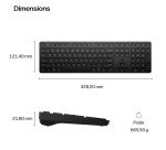 HP Multi-DeviceDual-ModeKBD490K FR clavier Maison USB + Bluetooth QWERTY Anglais Noir