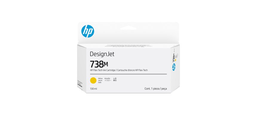 HP 738M Cartouche d'encre DesignJet Jaune, 130 ml