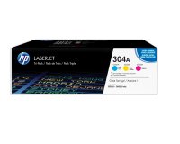 HP 304A - pack de 3 - jaune, cyan, magenta - original - LaserJet - cartouche de toner (CF372AM)