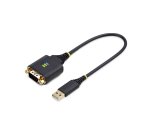 StarTech.com Cavo Adattatore USB a Seriale da 30 cm, Convertitore da USB-A a DB9 RS232 COM Retention con Dadi e Viti Intercambiabili, FTDI IC/ESD, Win/macOS/Linux