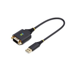 StarTech.com Câble USB vers Série de 30cm, Rétention COM, FTDI, Câble Adaptateur USB-A vers DB9 RS232, Vis/Écrous DB9 Interchangeables, Protection ESD, Windows/macOS/Linux