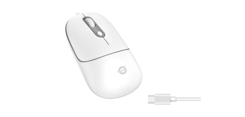 Conceptronic REGAS02W mouse Universale Ambidestro USB tipo-C Ottico 2400 DPI