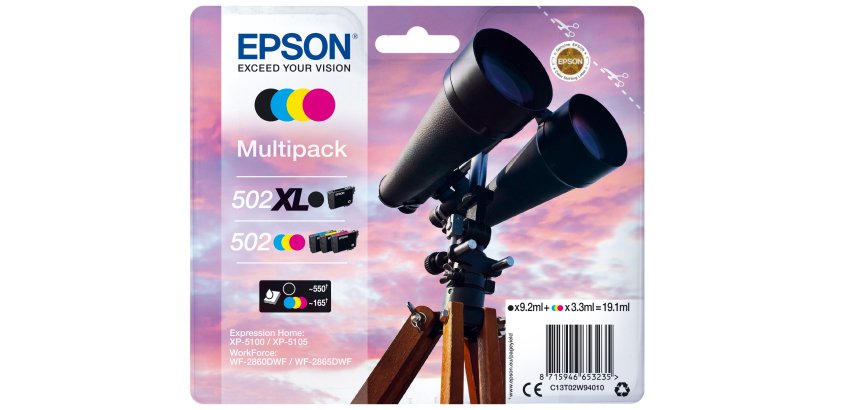 Epson 502 XL cartouche d'encre 4 pièce(s) Original Rendement élevé (XL) Noir, Bleu, Magenta, Jaune
