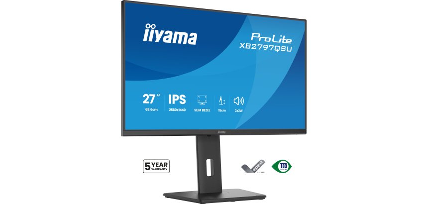 iiyama ProLite XB2797QSU-B1 écran plat de PC 68,6 cm (27") 2560 x 1440 pixels Quad HD LED Noir