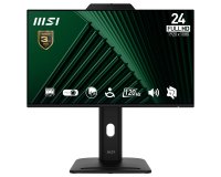 MSI Pro MP242PMG 23.8 Inch Monitor, FHD (1920 x 1080), 120Hz, IPS, 1ms, 1x HDMI 1.4b, 1x DP 1.2a, 1x D-Sub(VGA), 2xUSB 5Gbps Type-A, 1x USB 5Gbps Type-B, Built-in Speakers, Webcam, Anti-Glare, Anti-Flicker, Less Blue light, TÜV Certified, VESA, Kensington