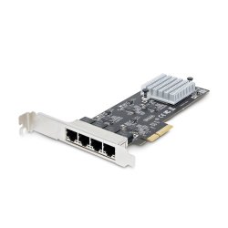 StarTech.com Tarjeta PCI Express de Red Ethernet 4 Puertos NBASE-T 2,5G - NIC I225-V - Tarjeta de Red de 4 Puertos para Ordenador de Sobremesa - Tarjeta PCIe de Red LAN