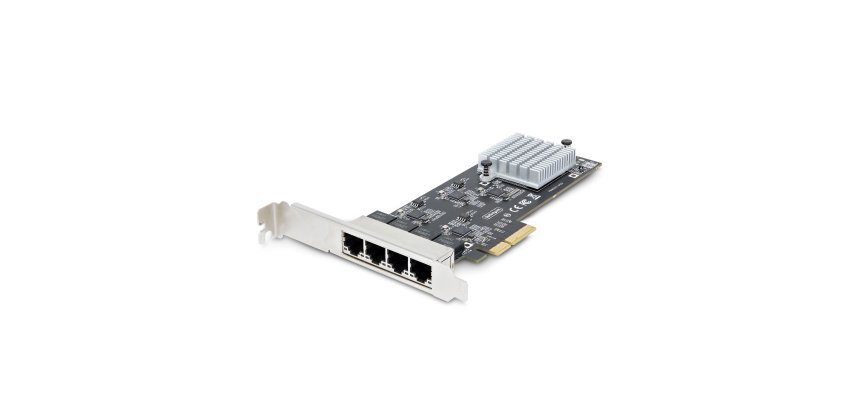 StarTech.com Tarjeta PCI Express de Red Ethernet 4 Puertos NBASE-T 2,5G - NIC I225-V - Tarjeta de Red de 4 Puertos para Ordenador de Sobremesa - Tarjeta PCIe de Red LAN