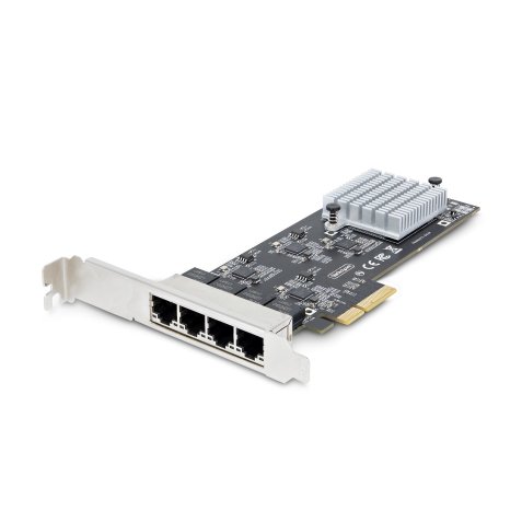 StarTech.com Carte Réseau PCIe à 4 Ports 2,5 Gbps NBASE-T, Intel I225-V - Carte Réseau pour PC - Carte Réseau Ethernet Multi-Gigabit - Carte LAN Serveur PCI Express 2.1 - Interface Ethernet de Bureau