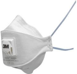 Masque respiratoire aura jetable serie 9300 pliable    recommande agriculture boite  10 unites
