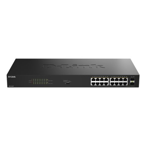 D-Link DGS-1018P Non-géré Gigabit Ethernet (10/100/1000) Connexion Ethernet, supportant l'alimentation via ce port (PoE) Noir