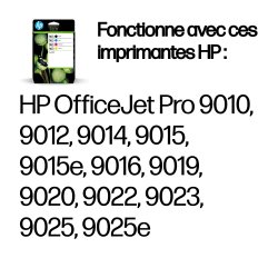 HP 963 Pack de 4 cartouches d'encre Noir/Cyan/Magenta/Jaune authentiques