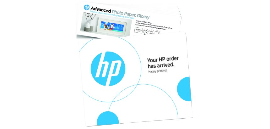HP Papier photo à finition glacée Advanced, 65 lb, 4 x 12 pouces (101 x 305 mm), 10 feuilles