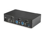 StarTech.com Switch KVM DisplayPort à 2 Ports - 4K60Hz - Écran Unique - Switch KVM USB UHD DP 1.2 à 2 Ports avec Hub USB 3.0 Intégré et Audio - Dell HP Apple Lenovo - Conforme TAA