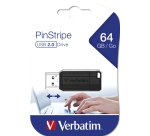Verbatim PinStripe - Memoria USB da 64 GB - Nero