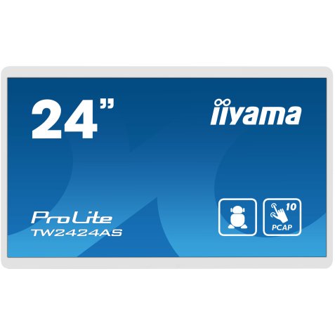 iiyama TW2424AS-W1 Écran d'affichage dynamique Écran plat de signalisation numérique 60,5 cm (23.8") Wifi 250 cd/m² 4K Ultra HD Noir Écran tactile Intégré dans le processeur Android 24/7