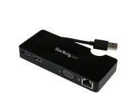 StarTech.com Mini station d’accueil USB 3.0 universelle pour ordinateur portable avec HDMI ou VGA, Gigabit Ethernet, USB 3.0