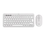 Logitech 920-012210 clavier Souris incluse Universel RF sans fil + Bluetooth AZERTY Français Blanc