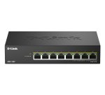 D-Link DMS-108P/E commutateur réseau Non-géré 2.5G Ethernet (100/1000/2500) Connexion Ethernet, supportant l'alimentation via ce port (PoE) Noir