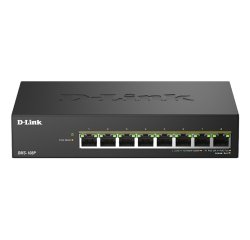 D-Link DMS-108P/E commutateur réseau Non-géré 2.5G Ethernet (100/1000/2500) Connexion Ethernet, supportant l'alimentation via ce port (PoE) Noir