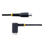 StarTech.com 2m USB-C Laadkabel, Robuuste Haakse Fast Charge & Sync Type C Kabel, 60W (3A) PD, USB 2.0, TPE Mantel en Aramidevezels - Zwarte USB Oplaadkabel
