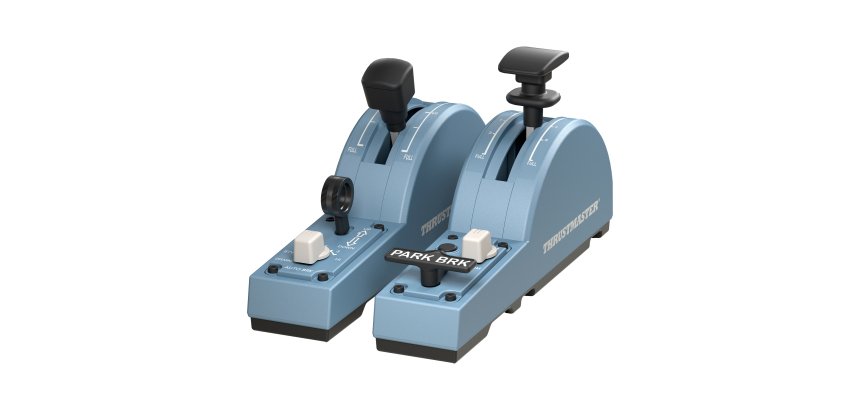 Thrustmaster TCA Quadrant Add-On Airbus Edition Blue Flight Sim Analogue / Digital PC