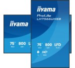 iiyama LH7566UHSB-B1AG Écran d'affichage dynamique Écran plat de signalisation numérique 190,5 cm (75") LCD Wifi 800 cd/m² 4K Ultra HD Noir Intégré dans le processeur Android 24/7