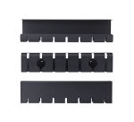 StarTech.com Lot de 2 Bacs de Gestion des Câbles sous Bureau, Longueur 106cm (53cm par Plateau), Organiseur de Câbles Métallique à Fentes, Installation par Vis, Support pour Multiprise, Noir, TAA