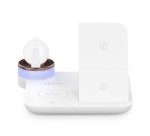 AISENS Cargador Inalambrico USB-C 4 en 1 De 15W Para Movil, Apple Watch, Auriculares Con Estuche De Carga, Blanco