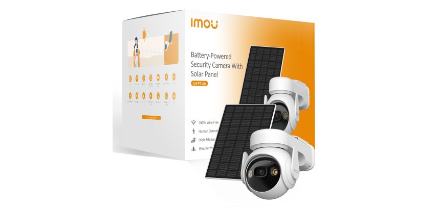 Imou Cell PT Lite Kit - Telecamera da Esterno a batteria con risoluzione 2K (3MP), Rilevamento Movimento/Umano, Visione Notturna a Colori, Audio Bidirezionale, IP66