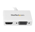 StarTech.com Adaptateur audio / vidéo de voyage - Convertisseur 2-en-1 Mini DisplayPort vers HDMI ou VGA - Blanc