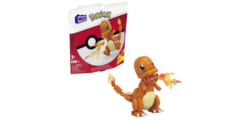 MEGA Pokémon Build & Show Charmander toy building set, 4 inches tall,