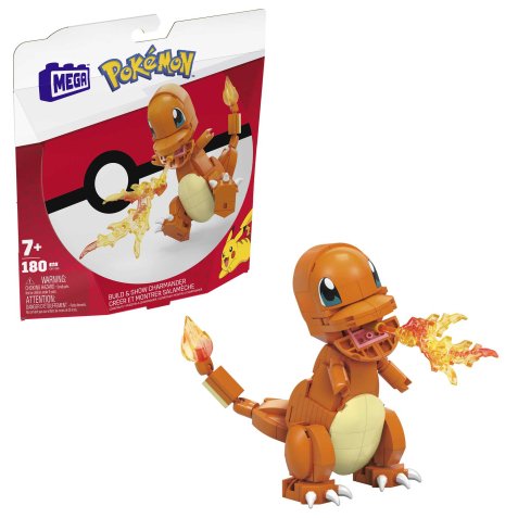 MEGA Pokémon Build & Show Charmander toy building set, 4 inches tall,