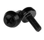 StarTech.com Lot de 50 Vis M5 de 12mm, Vis de Fixation pour Baies de Serveurs de 19" ou 10", Armoires et Boîtiers, Noir - TAA