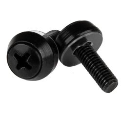StarTech.com Lot de 50 Vis M5 de 12mm, Vis de Fixation pour Baies de Serveurs de 19" ou 10", Armoires et Boîtiers, Noir - TAA