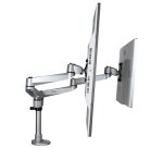 StarTech.com Support de Bureau Double Bras pour Écran - Bras pour Écran Articulé de Qualité - Écrans jusqu'à 30"(10kg) VESA - Support Écran Réglable - Rotation/Inclinaison/Pivotement - Pince/Anneau - Argenté
