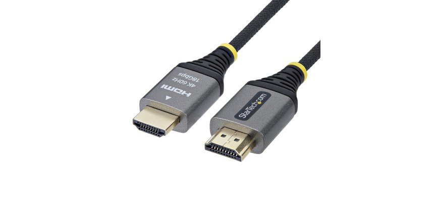StarTech.com Câble HDMI Haute Vitesse Certifié Premium 2m (6ft), Ultra Flexible, 4K 60Hz/1440p 144Hz avec HDR10/ARC, 18Gbps, Cordon HDMI Tressé Haute Flexibilité