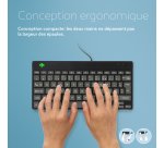 R-Go Tools Clavier ergonomique R-Go Compact Break, clavier compact avec logiciel de pause,AZERTY (FR), Filaire, noir