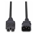 Lindy Câble d'alimentation pour conditions de fonctionnement à chaud C14 vers C15 2m, noir