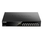 D-Link DGS-1008MP commutateur réseau Non-géré Gigabit Ethernet (10/100/1000) Connexion Ethernet, supportant l'alimentation via ce port (PoE) 1U Noir