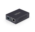 StarTech.com Convertisseur de Média Fibre Optique SFP+ Ouvert Multi-Gigabit 10 GbE, 10G/5G/2,5G/1G/100M, Cuivre vers 10GBASE-X SFP+, Monomode, Multimode, Trames Jumbo 16K, TAA