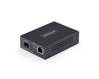 StarTech.com Convertisseur de Média Fibre Optique SFP+ Ouvert Multi-Gigabit 10 GbE, 10G/5G/2,5G/1G/100M, Cuivre vers 10GBASE-X SFP+, Monomode, Multimode, Trames Jumbo 16K, TAA
