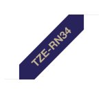 Brother TZE-RN34 label-making tape Gold on navy