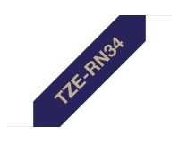 Brother TZE-RN34 labelprinter-tape Goud op navyblauw