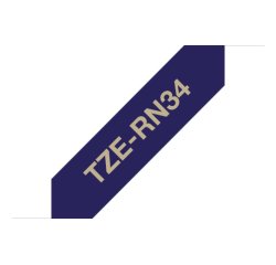 Brother TZE-RN34 label-making tape Gold on navy