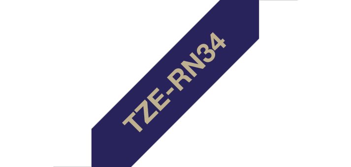 Brother TZE-RN34 label-making tape Gold on navy