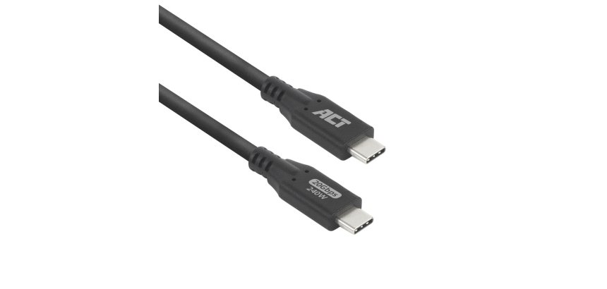 ACT Câble USB4 20Gbps 240W USB Type-C, 1 mètre