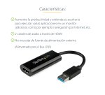 StarTech.com Adaptador USB 3.0 a HDMI - 1080p (1920x1200) - Adaptador Conversor Compacto de USB-A a HDMI para Monitor - Adaptador Gráfico Externo de Vídeo - Negro - para Windows Solamente