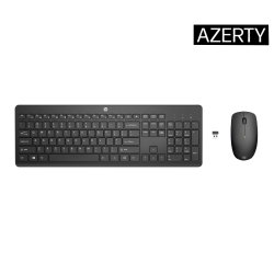 HP 230 WL MOUSE+KB COMBO FR clavier Souris incluse Bureau RF sans fil Noir